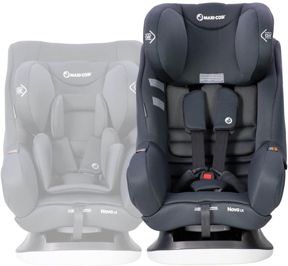 Maxi-Cosi Nova LX Convertible Car Seat -Stone- Newborn to 4 Years, Extended Rearward Facing to 30 Months, Air Protect Technology, Wicking Fabric, ISOFIX Compatible, Plush Newborn Insert