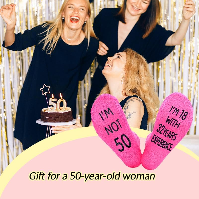 Funny 50Th 30Th 40Th Birthday Gifts Socks for Women Wife Friend 30 40 50 Year Old Gifts for Daughter Girlfriend Hot Pink Sock
