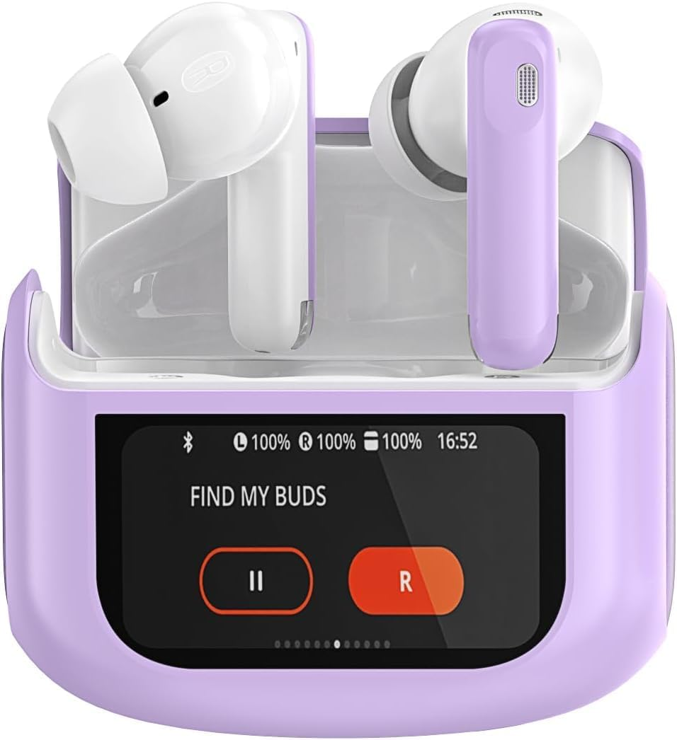 Thunelec In-Ear Headphones Wireless with ANC+ENC Noise Cancelling Mic, 48 Hours Immersive Deep Bass Earbuds Purple image number 1