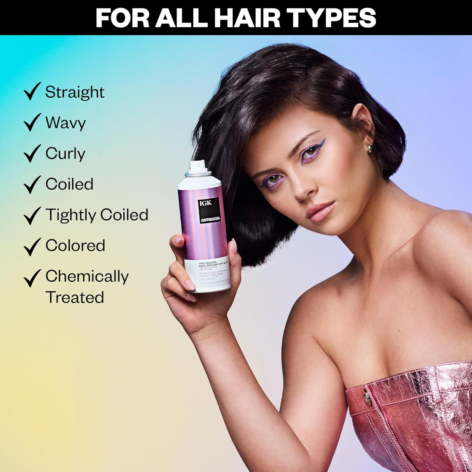 IGK Antisocial Overnight Bond-Building Dry Hair Mask 187Ml image number 2