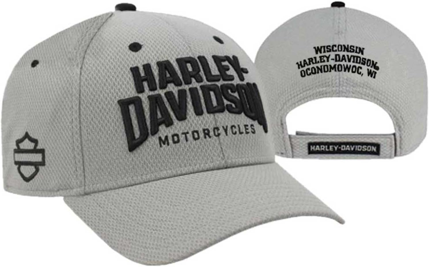 Harley-Davidson Men'S Embroidered Athletic Curved Bill Adjustable Baseball Cap Gray, Gray, One Size image number 2