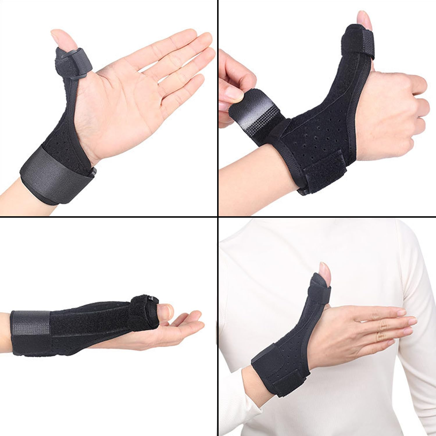 Thumb Splint Brace with 2 Lined Supports, Thumb & Wrist Stabilizer Splint for Trigger Thumb, Pain Relief, Arthritis, Tendonitis, Sprains, Carpal Tunnel - Reversible Left or Right Hand image number 6