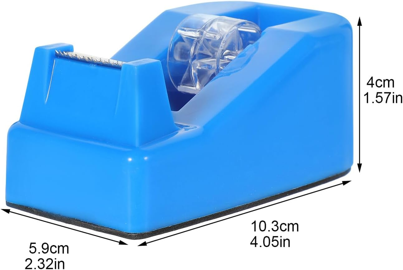 Veemoon Portable Small Tape Dispenser with Colored Transparent Design Hold and Cut Tape Holder for Office School and Home Use Practical Desk Accessory in Blue image number 5