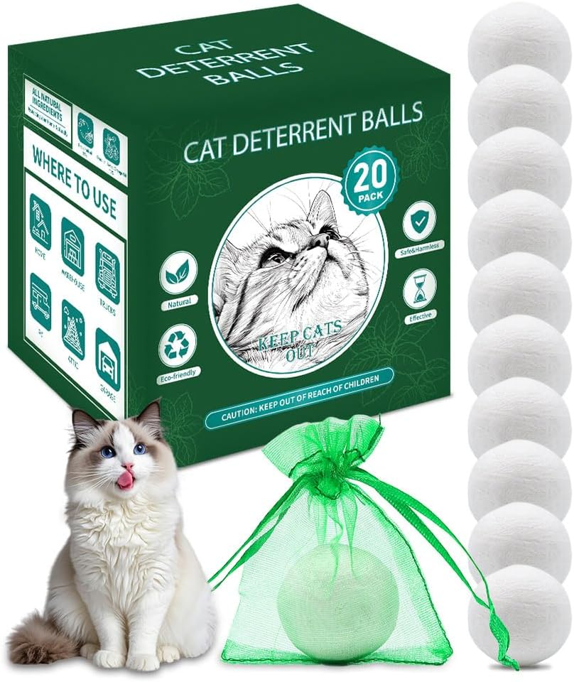 10 Packs Kreezypets Cat Deterrent Balls, Safe, Non-Toxic, and Effective Repellent for Cats - Prevent Furniture Scratching & Unwanted Behaviors - Eco-Friendly Design image number 2