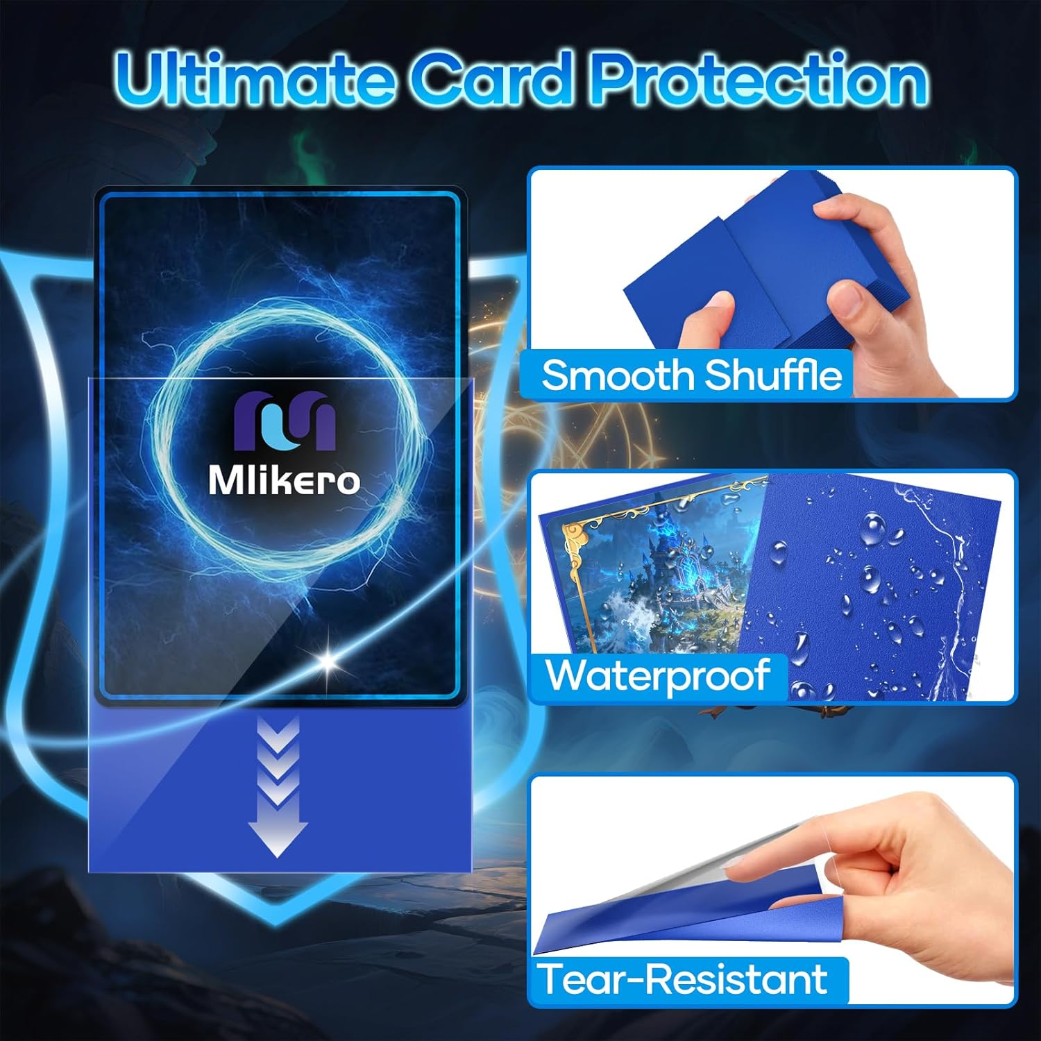 500 Count Matte Card Sleeves - Deck Protectors for MTG, Baseball, Sports & Game Cards (Matte Blue) image number 4