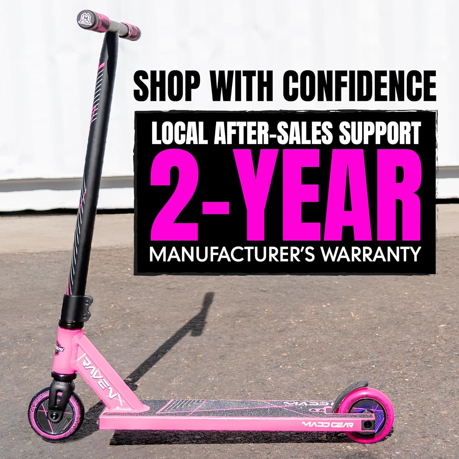 Pro Stunt Scooter for Kids Ages 5-12 Lightweight Durable Trick Scooter for Skatepark and Street &ndash; Easy Assembly &ndash; Madd Gear MG2 - Black / Black image number 6