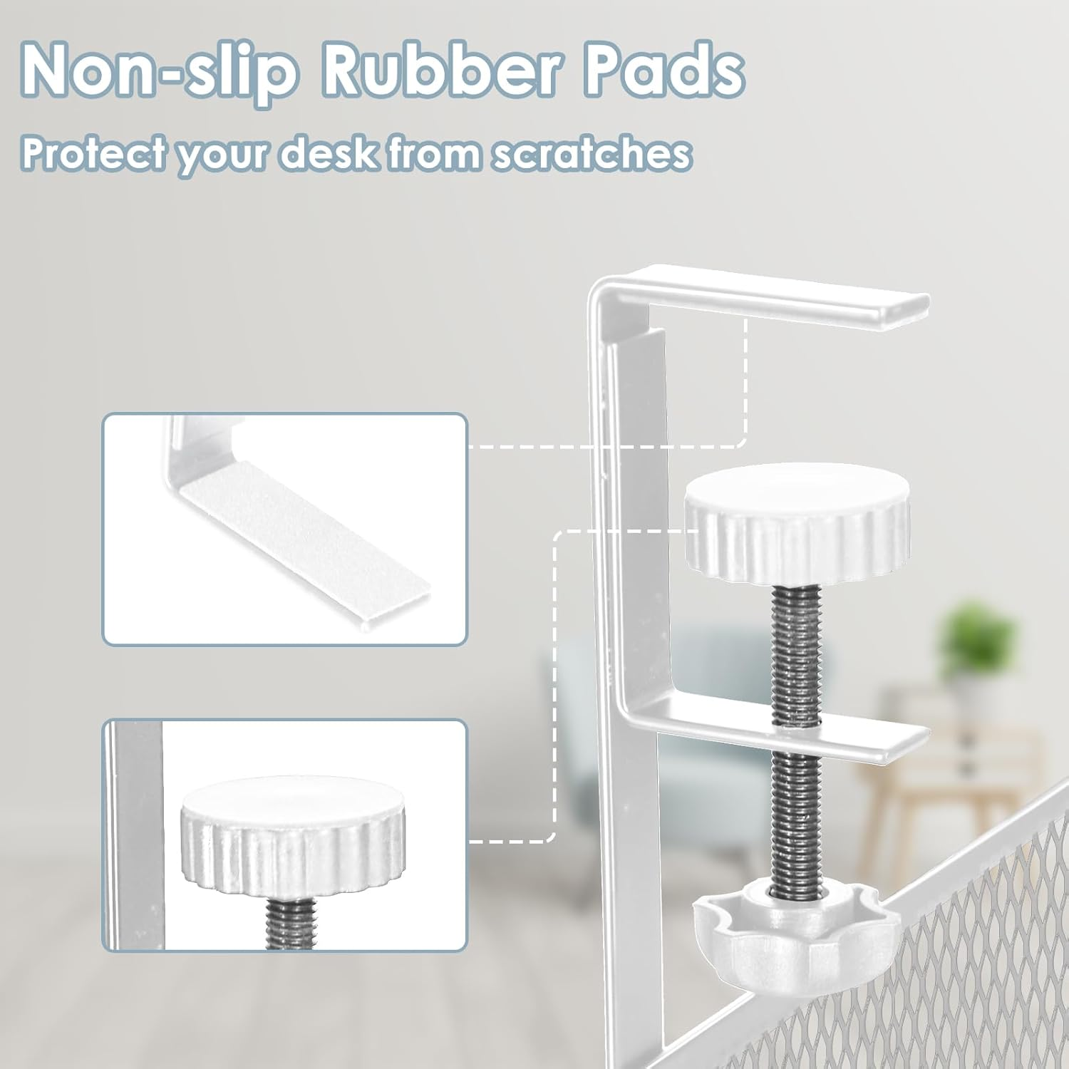 64CM under Desk Cable Management Tray, Cable Organizer, Cable Management Box, Cord Organizer for Desk, under Desk Storage for Office Home - No Drill to Desk Cable Raceway (White) image number 4