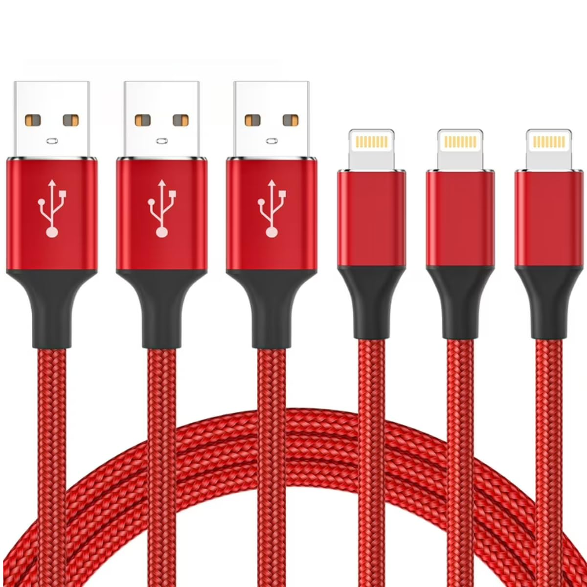 FIME. Iphone Charger Cable 2M 3Pack, [Apple Mfi Certified] USB a to Iphone Cable Nylon Braided Iphone Cable Fast Charging Cord for Iphone 14 13 12 11 Pro Max XR XS Max X 10 8 7 6 SE, Ipad (Blue)