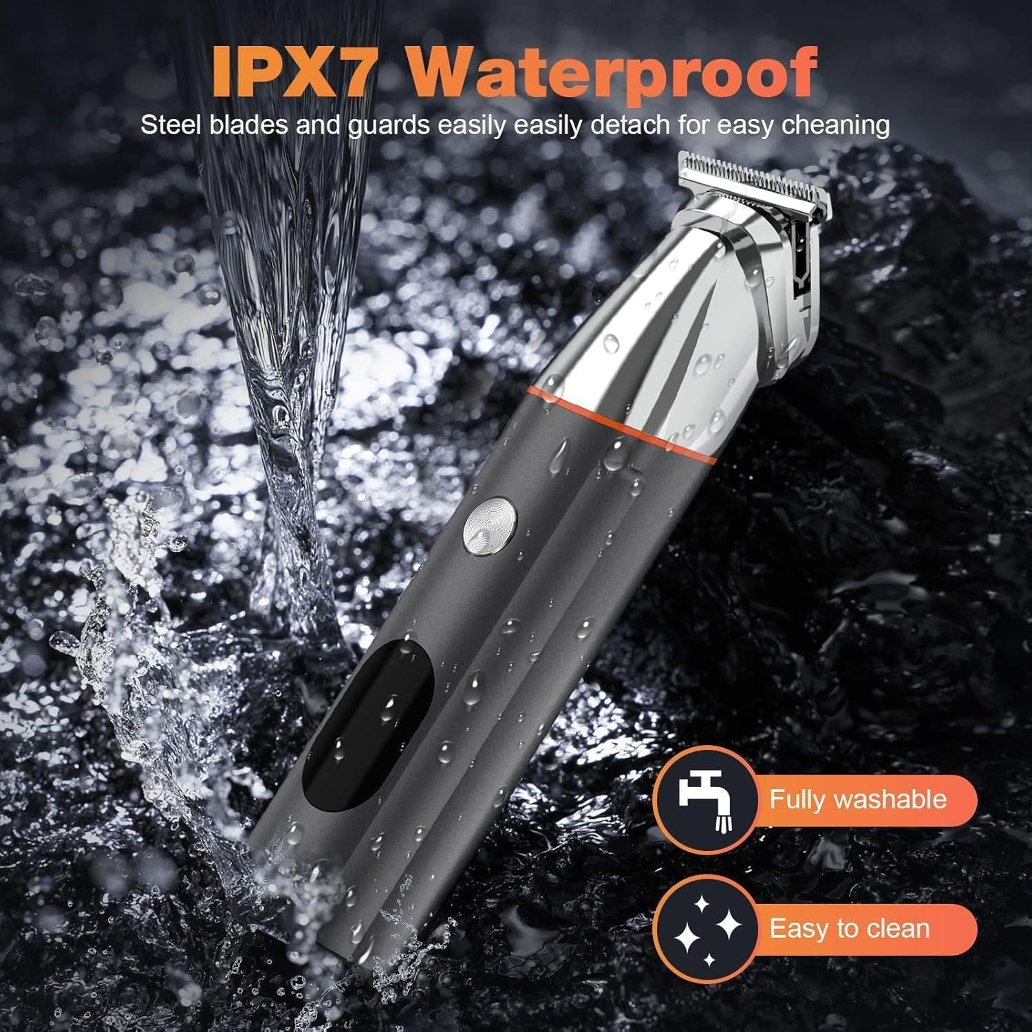 OZSTOCK 4-In-1 Electric Hair Clipper & Grooming Kit - LCD Display USB Rechargeable Trimmer with 4 Attachments (Beard/Nose/Body/Hair) - Professional Stainless Steel Shaver for Men image number 1