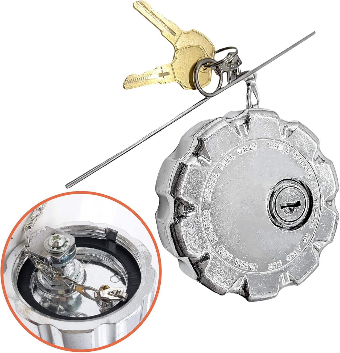 JEEFHO 2Pcs 20770691 3&Prime; Locking Fuel Cap, Truck Fuel Tank Cap Compatible with Volvo VN & VNL Heavy Duty Trucks Models, Replaces # S-23949 20511590 VOL20770691 Fuel Tank Cap (2Pcs) image number 2