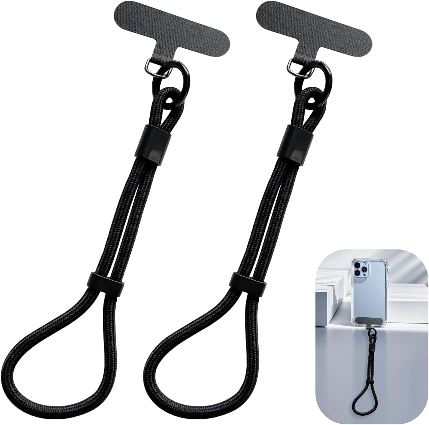 Adjustable Hand Cell Phone Wrist Strap 2 PCS, Premium Universal Mobile Phone Lanyard, Anti-Theft Design, Lightweight and Comfortable, Compatible with Most Mobile Devices, Ideal for Outdoor Activities image number 2