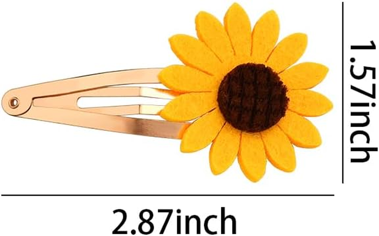 Sunflower Hair Clip - Small Snap Hair Clips for Women & Girls - 8Pcs Daisy Flower Hair Clips & Barrettes image number 6