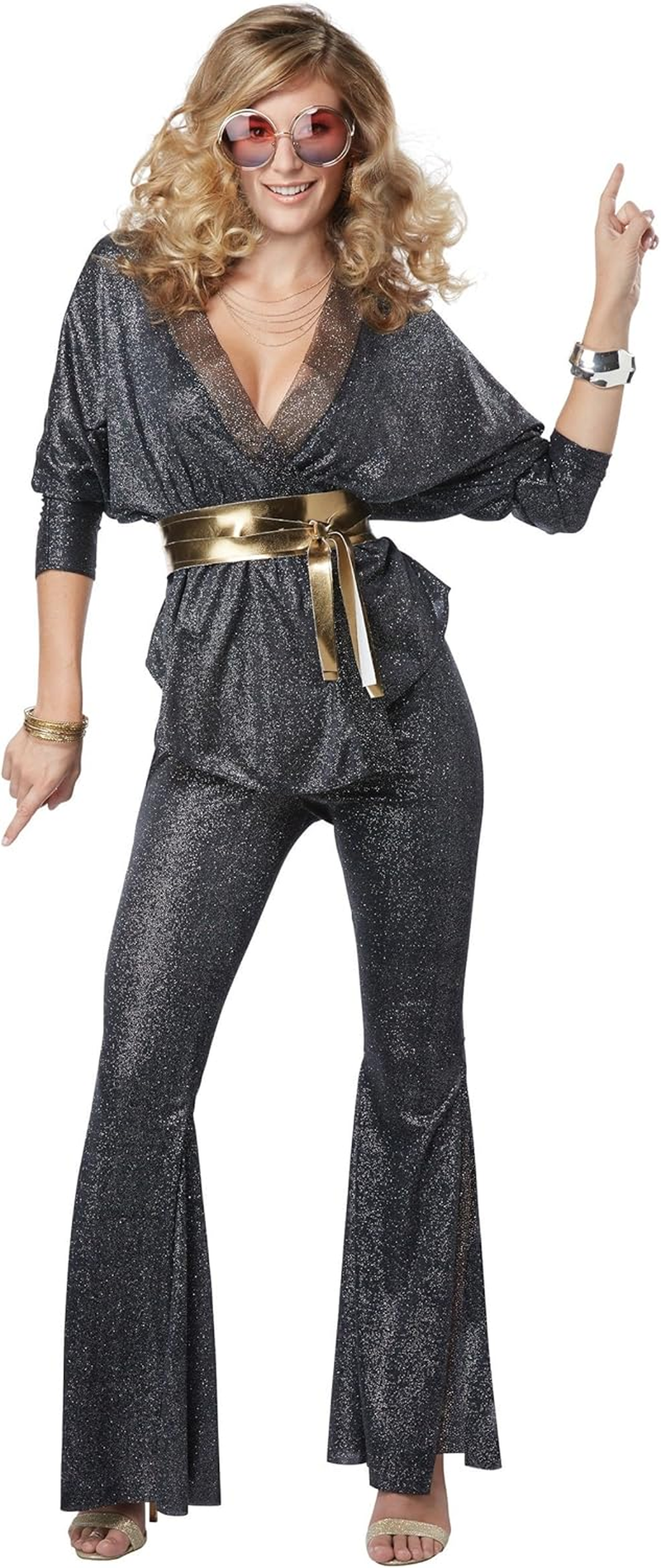 California Costumes Womens Disco Dazzler Costume, Multi-Colored, Large Gray image number 2