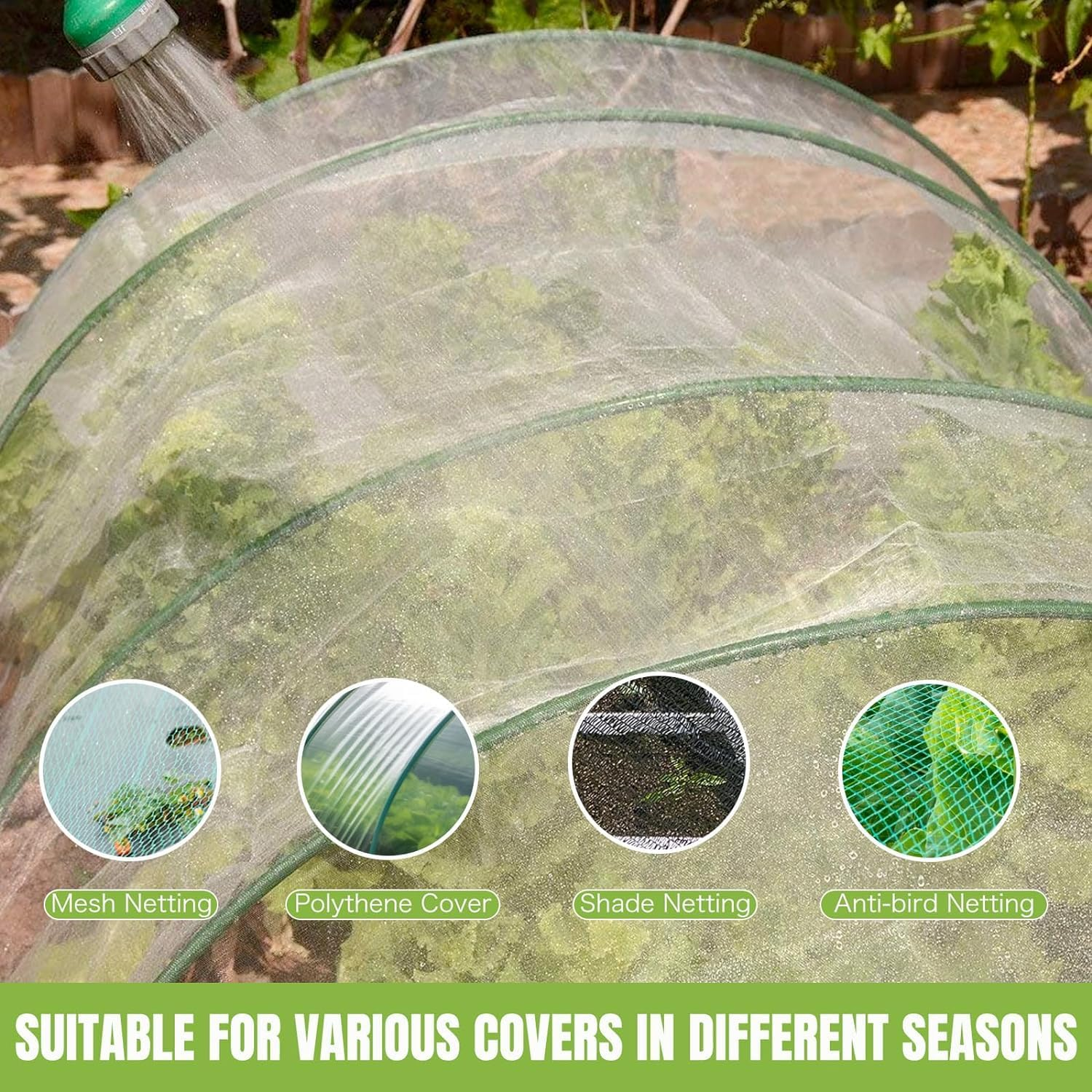 Greenhouse Hoops Grow Tunnel 6 Sets of 8.5 FT Long Garden Hoops, Rust-Free Fiberglass Garden Hoops Frame for Garden Netting Raised Bed Plant Shade Cloth Row Cover, DIY Plant Support Garden Stakes image number 2