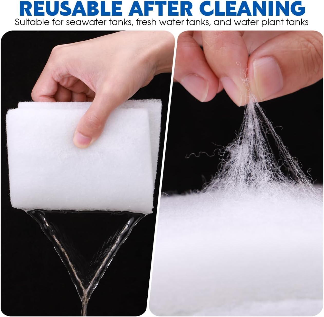 Garneck 20L Aquarium Filter Floss and Sponge Pad Set - Fish Tank Filter Media for Optimal Filtration 1M X 30Cm for Freshwater and Saltwater Aquariums image number 2