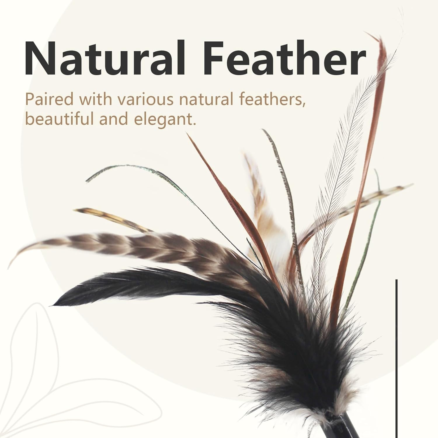 SONGWAY Cat Feather Wand Toy - Cat Teaser Toy Wand with 4 Flexible Spring Feather Refills, Interactive Cat Toys for Indoor Cats Kitten image number 5