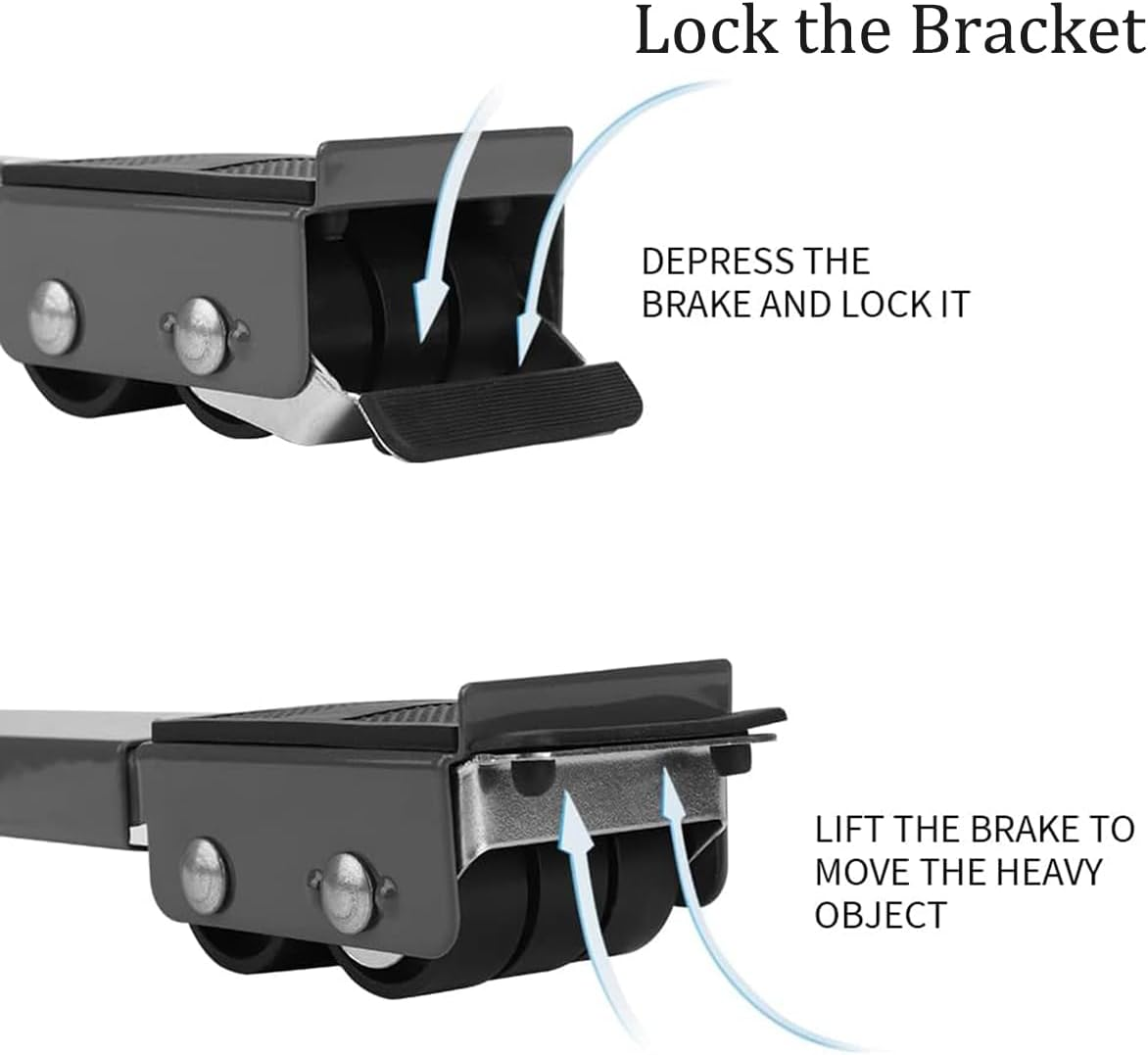 Universal Mobile Base Fridge Stand, Furniture Mobile Roller, Extendable Appliance Rollers Mobile Washing Machine Base, Moving Cart, for Washing Machines, Refrigerators, Dryers, Dishwashers (Black) - White image number 3