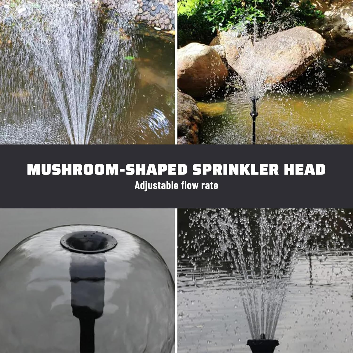 Pond Fountain, Adjustable Height Plastic Fountain Nozzle Set, Easy to Use Spitter for Garden, Pond, Amusement Park, Landscape Poolhome D&eacute;coration image number 4