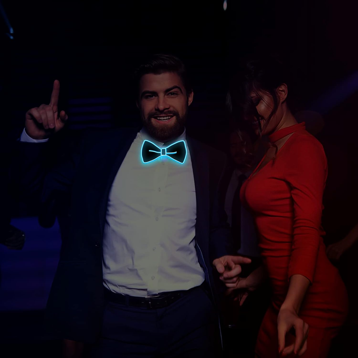 Ainiv Wireless Light up Glasses 3 Modes LED Luminous Glasses Glow in the Dark for Parties, DJ, EDM, Halloween, Christmas image number 5