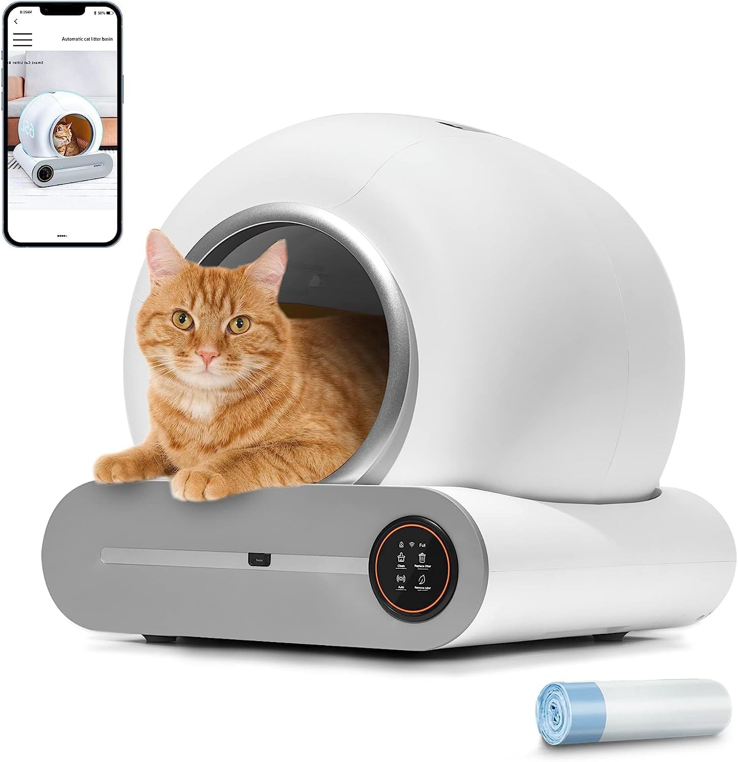 CHAOFLIGHT Self Cleaning Cat Litter Box,Automatic Cat Litter Boxes Extra Large Cat Litter Tray with 65L+9L Capacity App Control/Ionic Deodorizer Cat Litter Furniture for Multiple Cats image number 1