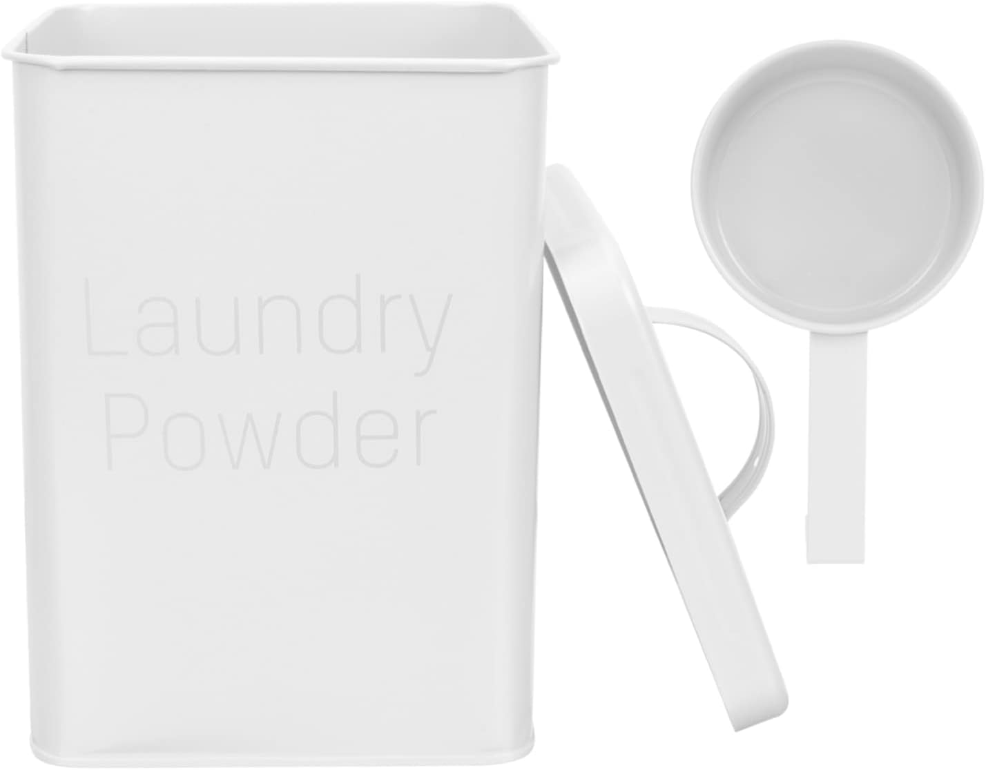 SOESFOUFU Laundry Detergent Canister Iron Material Bucket Scoop Laundry Storage Box for Powder