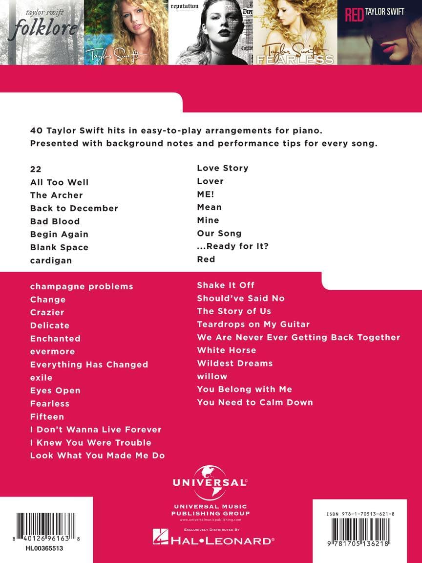 Hal Leonard Really Easy Piano 40 Taylor Swift Songs Book: Really Easy Piano Series image number 4