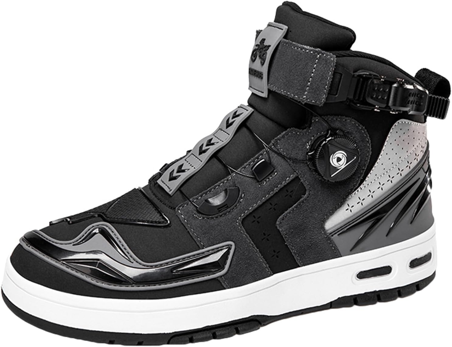 Men'S Motorbike Shoes Street Motorcycle Boots Non-Slip Casual Riding Ankle Boots