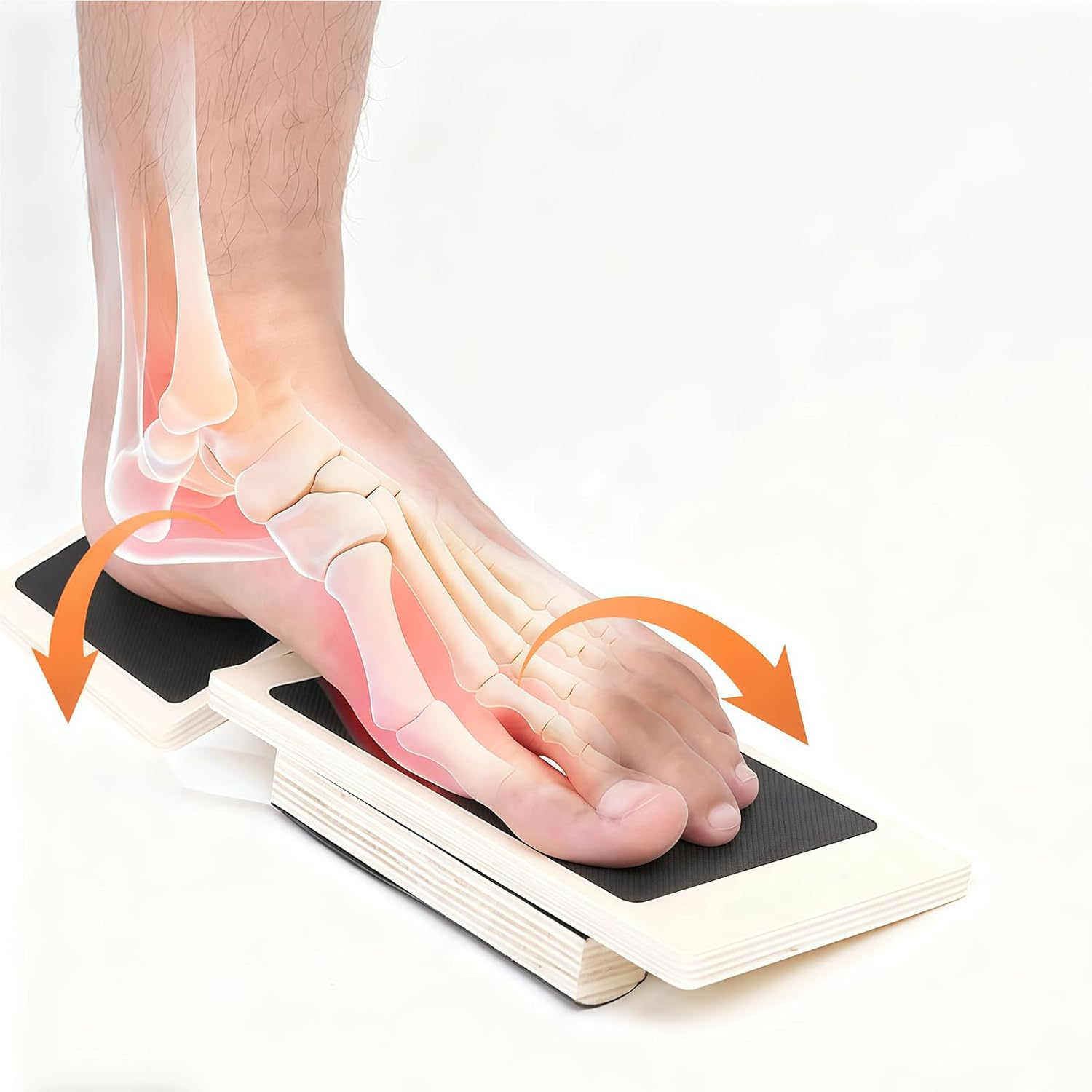 Ankle Foot Strengthener Balance Board Exerciser,Wooden Non Slip,Single Leg Stability Trainer Balance Board, Posture Corrector Foot Stretcher for Plantar Fasciitis Relief & Physical Therapy image number 5