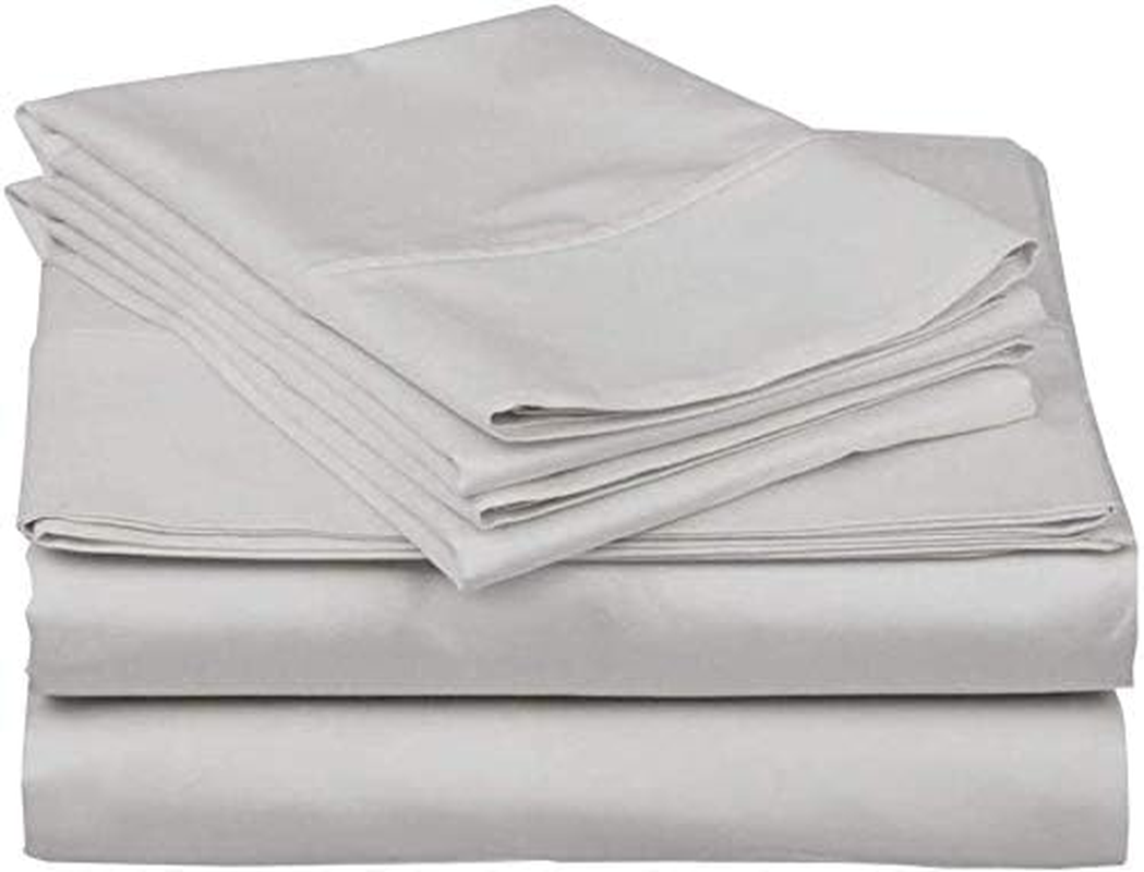 Cottington Lane 4 Piece Eastern King Size Sheet Set 76 X 80, Luxury Hotel Quality 100% Egyptian Cotton Bed Sheets with 16 Inch Deep Pocket Snug Fit Smooth Sateen Weave, Sage Solid
