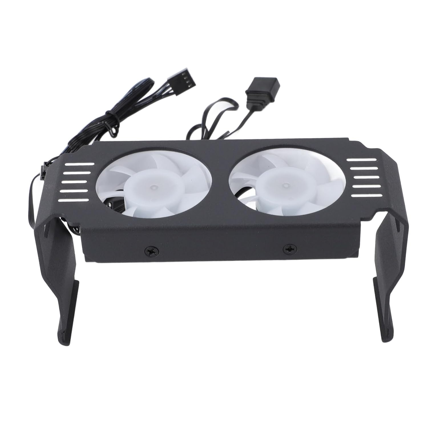 ARGB RAM Radiator Computer Memory Module, Heat Sink PWM Temperature Control Dual Fan, Aluminum Cooling Radiator for DDR DDR2 DDR3 DDR4 DDR5 (Black) image number 2