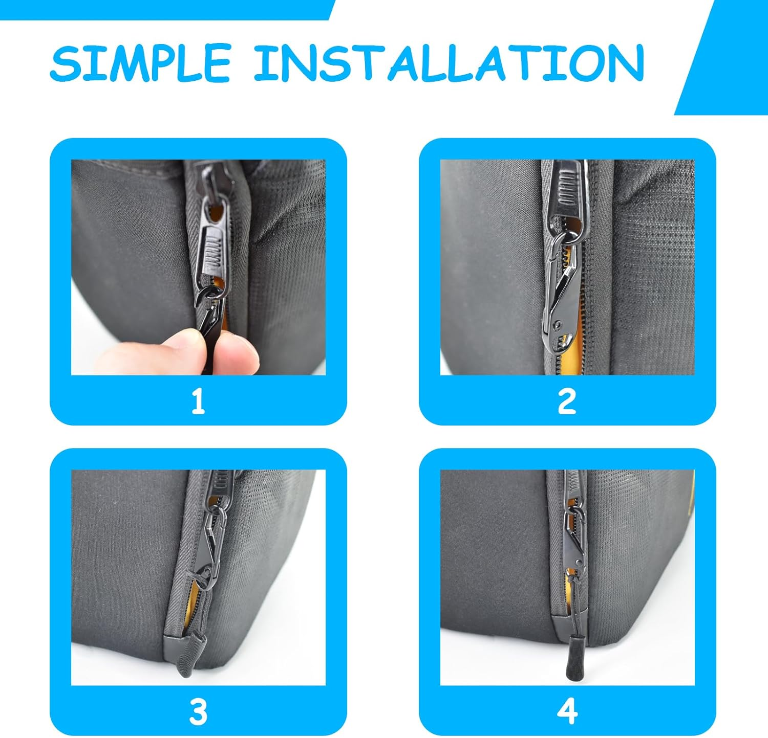 BDS-HOME 28 Piece Zipper Pull Replacement Kit - Detachable Zipper Cord Extension Fastener Metal Slider Replacement Fastener Nylon Rope for Luggage, Backpack, Jacket, Purse image number 2