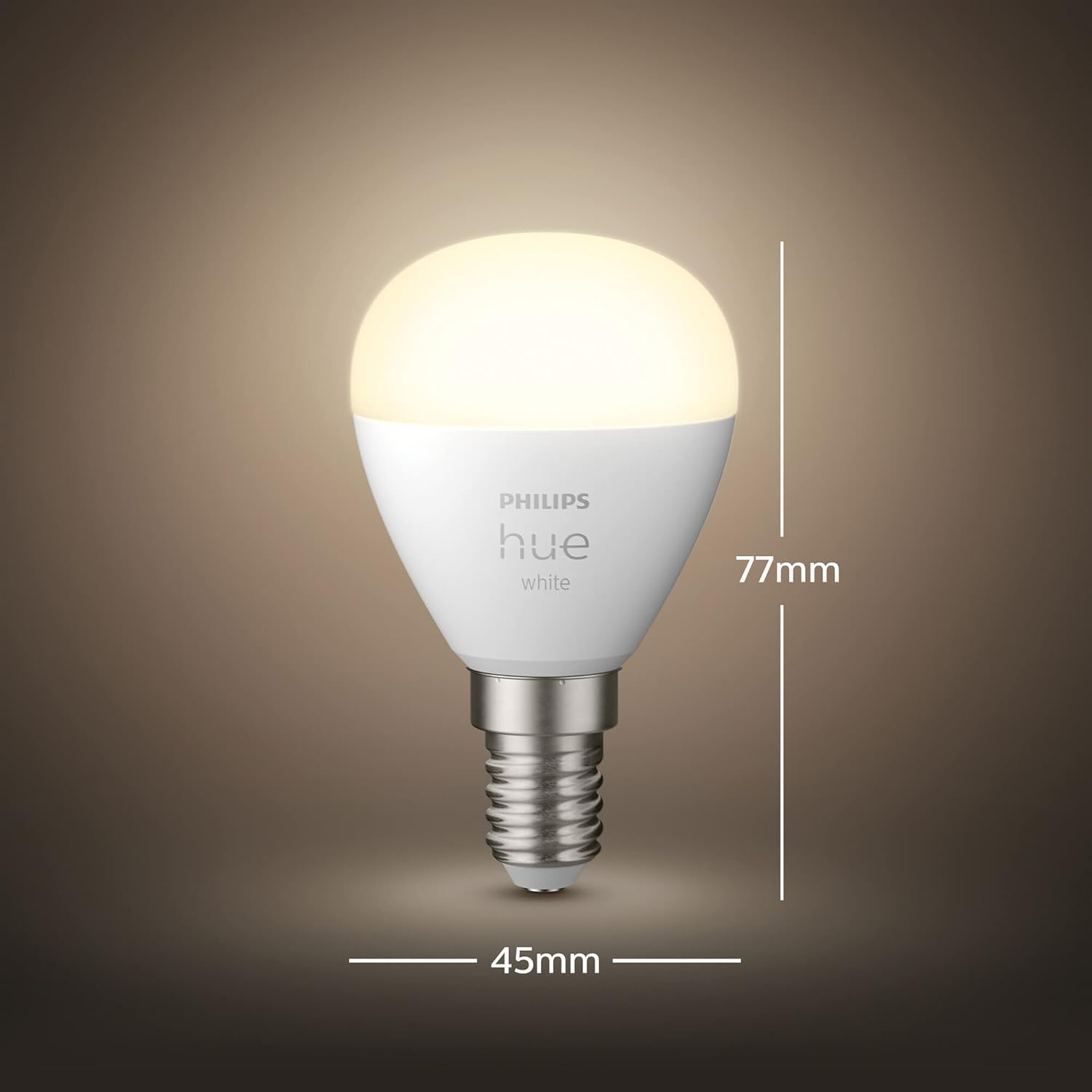 Philips Hue White Smart Single Luster Bulb LED E14 Small Edison Screw - 470 Lumens (40W Equivalent). Compatible with Alexa image number 4
