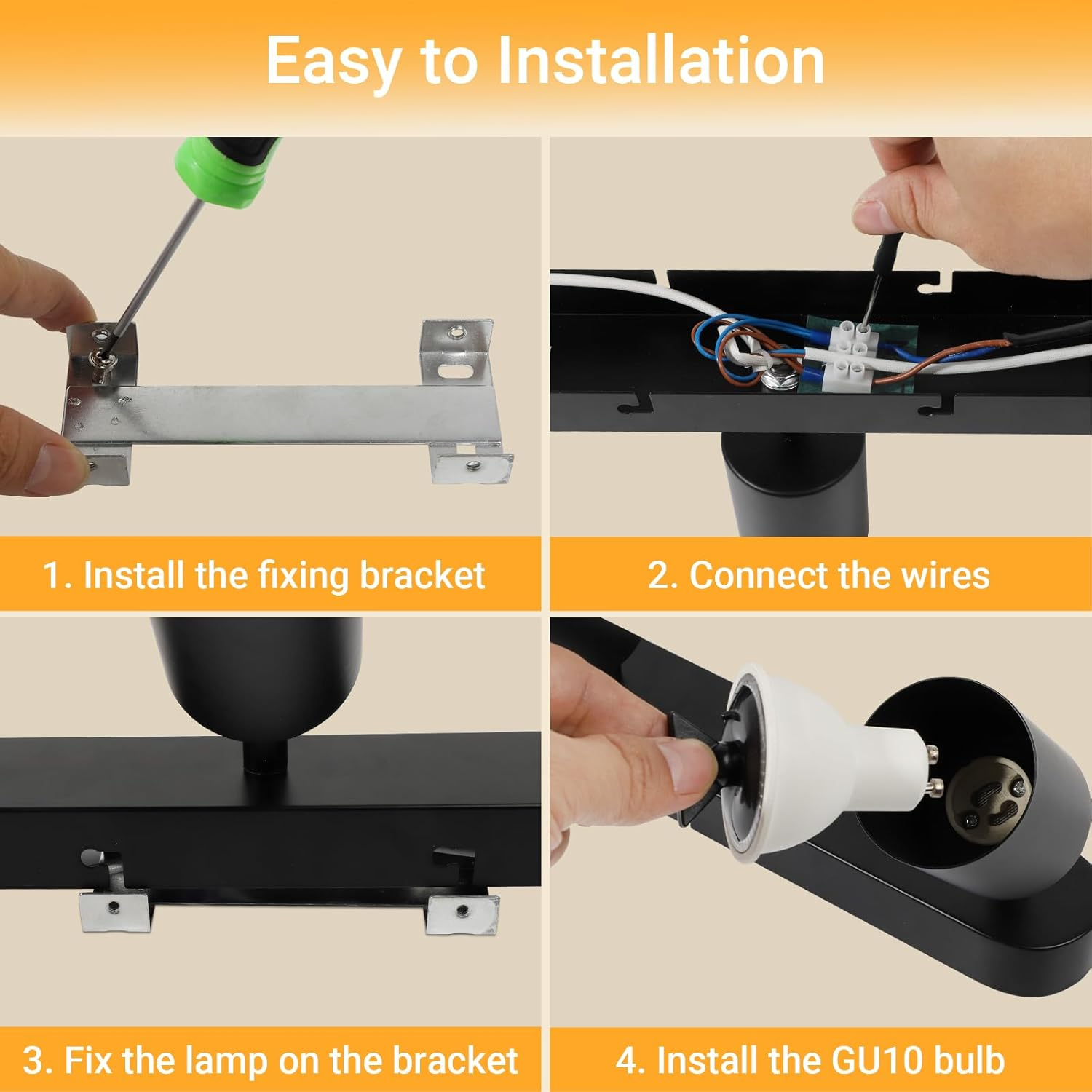 Dehobo GU10 Adjustable Ceiling Spotlight &ndash; 3 Spots LED Ceiling Light &ndash; Black &ndash; Modern LED Interior Ceiling Light for Kitchen, Living Room, Bedroom, without Bulb image number 4