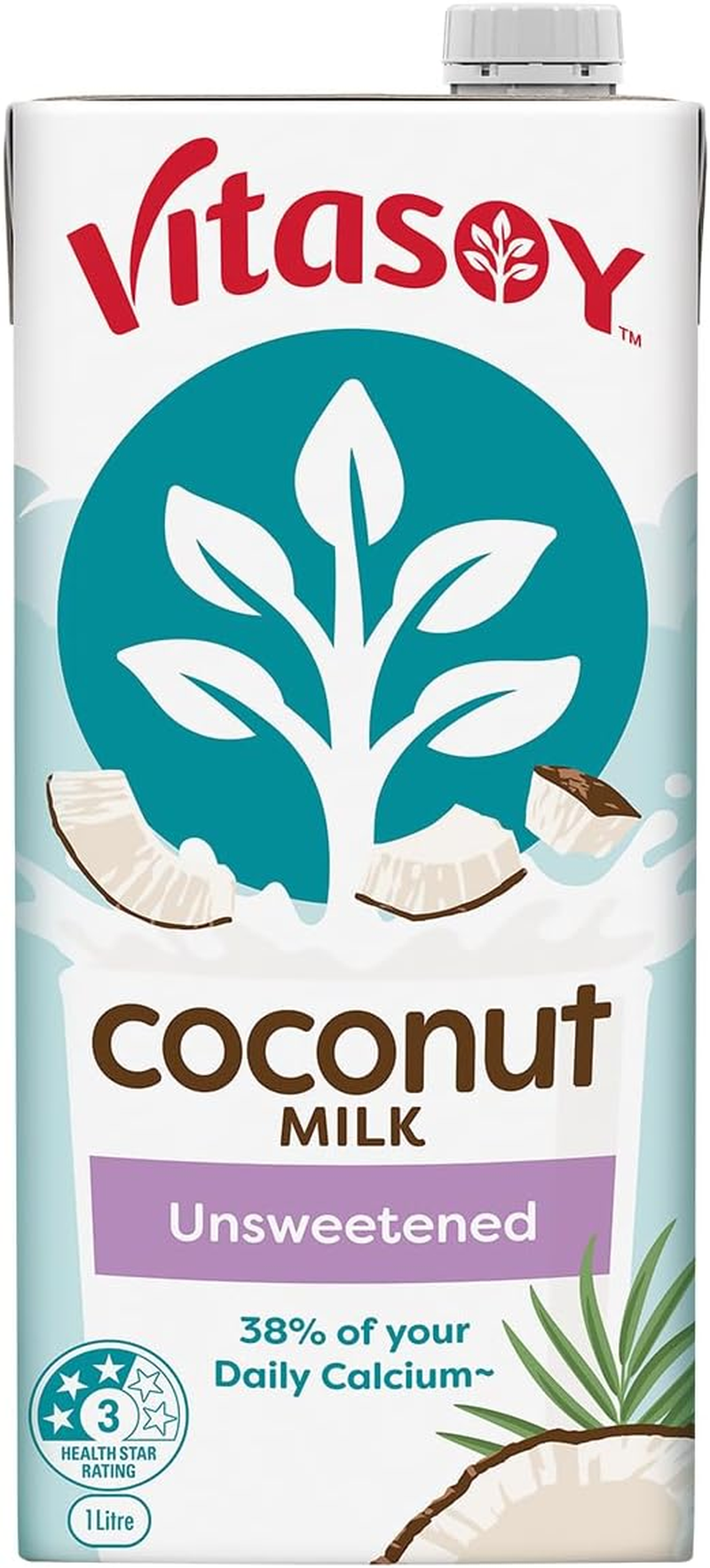 Vitasoy UHT Unsweetened Coconut Milk 1 Litre (Pack of 3) image number 2