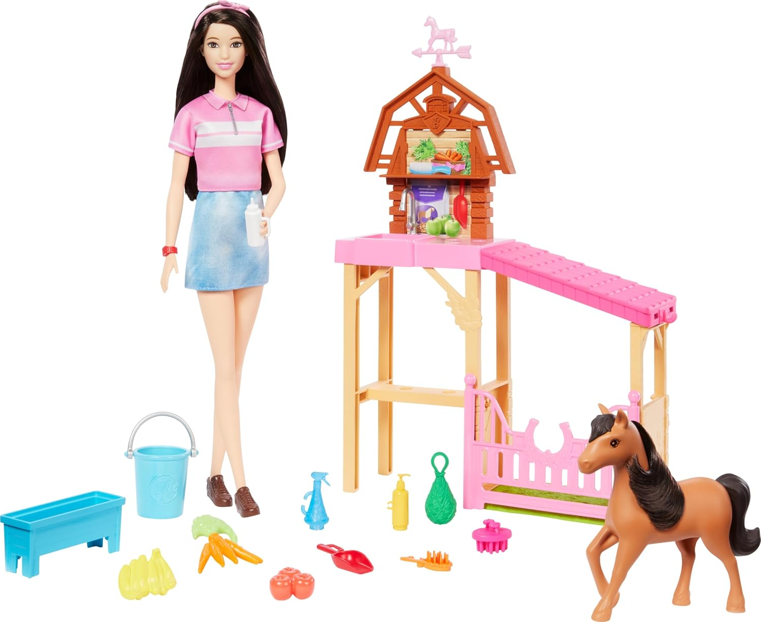 Barbie Toy Stable Playset with Fashion Doll, Small Toy Pony & 10+ Accessories, Inspired by Barbie Mysteries: the Great Horse Chase image number 4