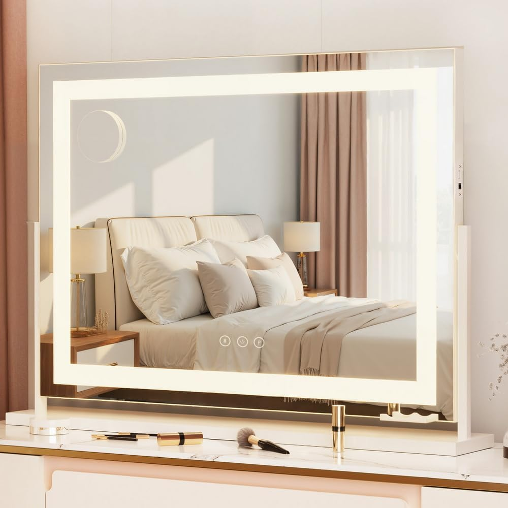 Embellir Makeup Mirror 80X58Cm 360～ Rotatable Vanity Mirror with Lights Bright Light Strip 3 Colour Temperatures Adjustable Brightness image number 3