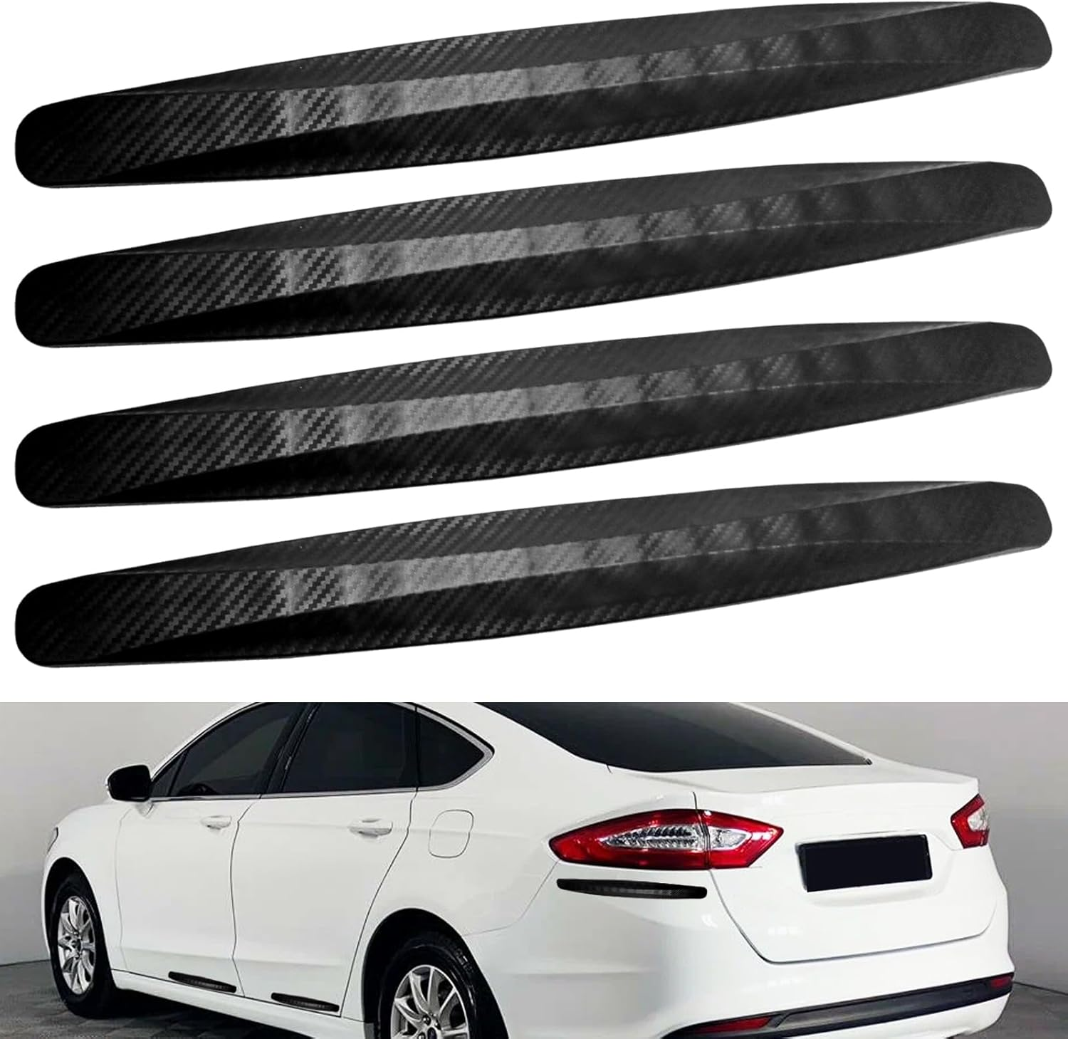Bokwin 2-Packs Black Anti-Collision Patch Bumper Guard Strip Anti-Scratch Bumper Protector Trim Universal for Cars SUV Pickup Truck
