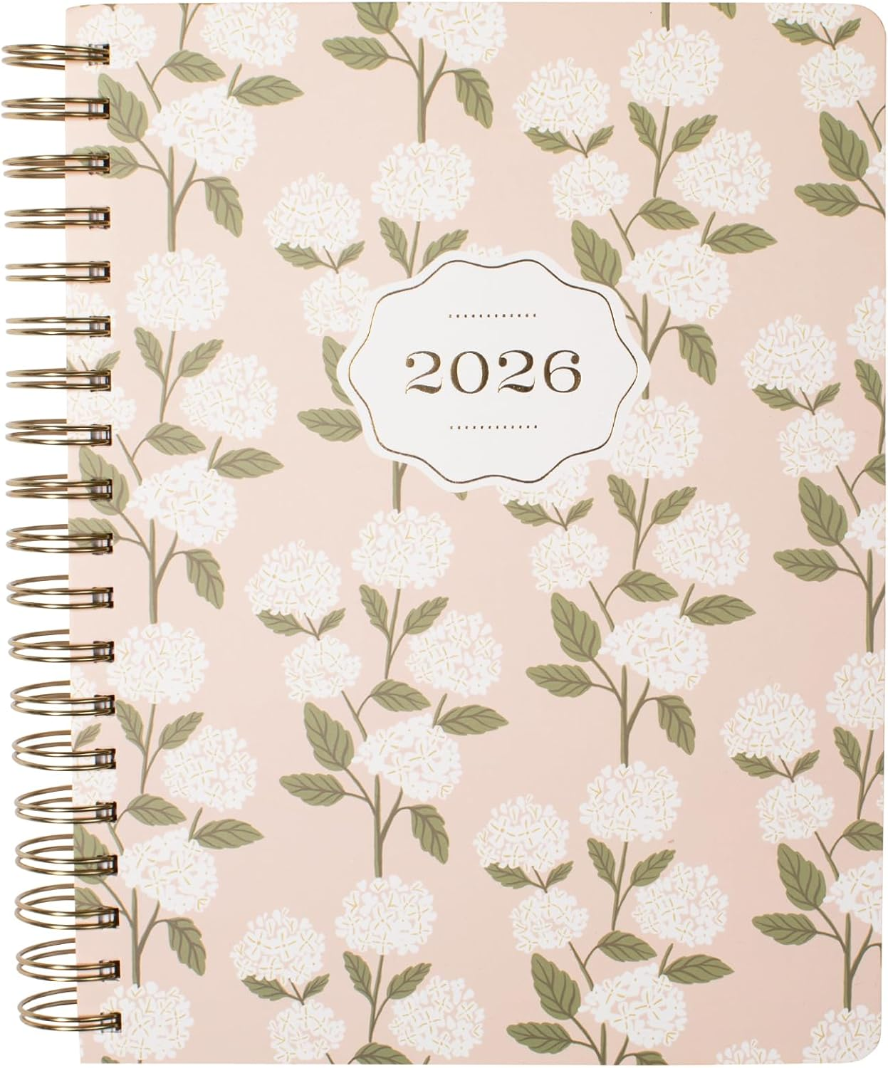 Fringe Studio 2026 Spiral Weekly Planner, Aug 2025 - Dec 2026, 17 Month, Paperback Cover, "HERITAGE HYDRANGEA", 8"W X 10"H, 240 Pages (844PA052)