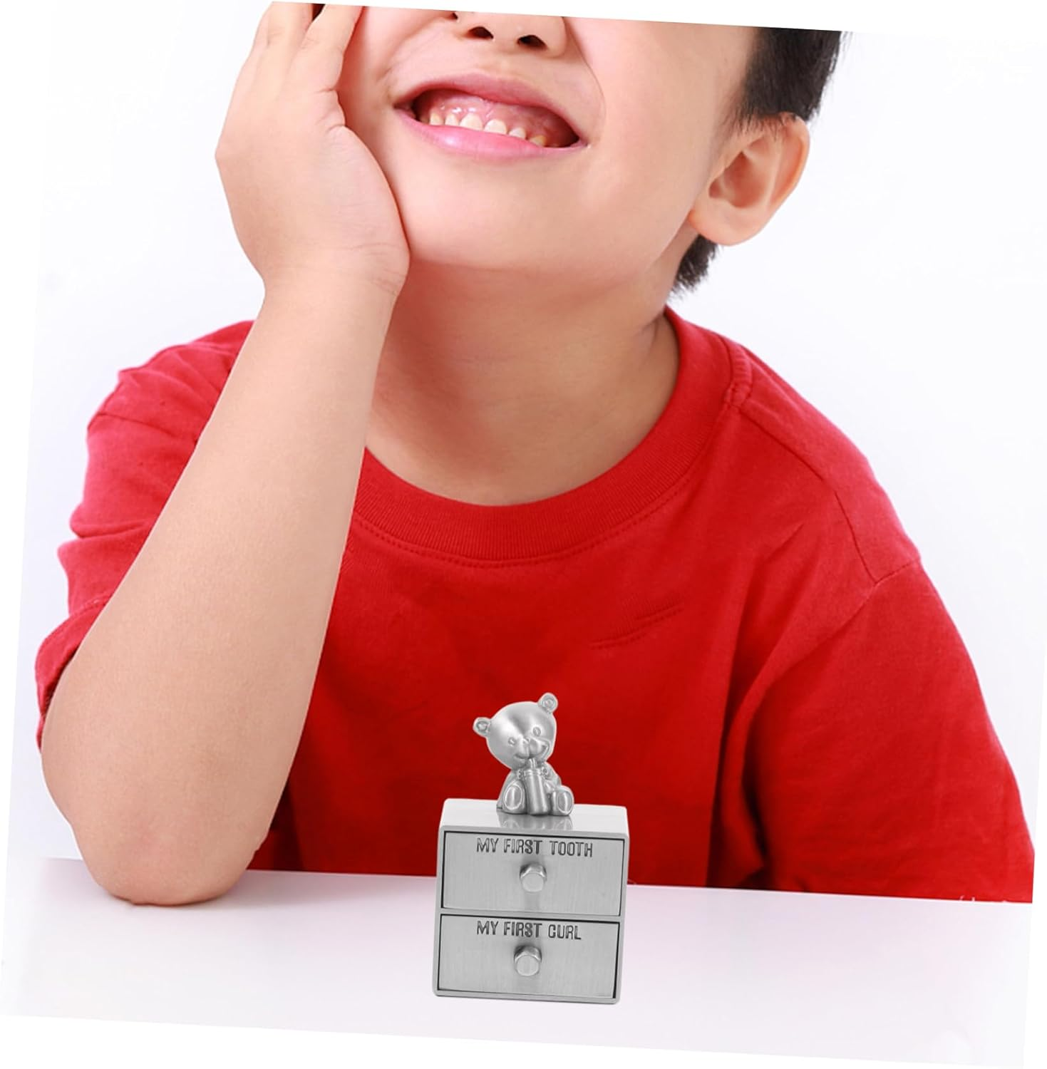 Tooth Keepsake Box Drawer Type First Tooth Holder Fetal Hair Storage Adorable Nursery Decor Lightweight Durable Design for Storing Precious Memories image number 4