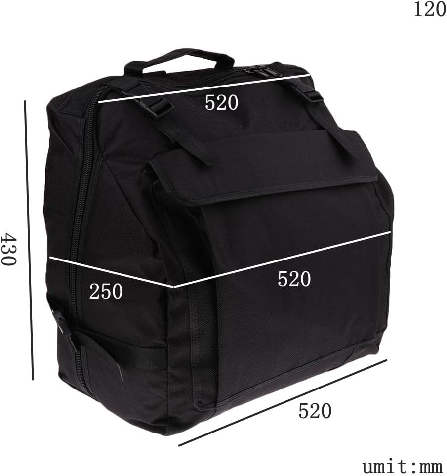 Thick Padded Bass Piano Accordion Gig Bag Accordion Case Backpack, 120 Bass image number 5