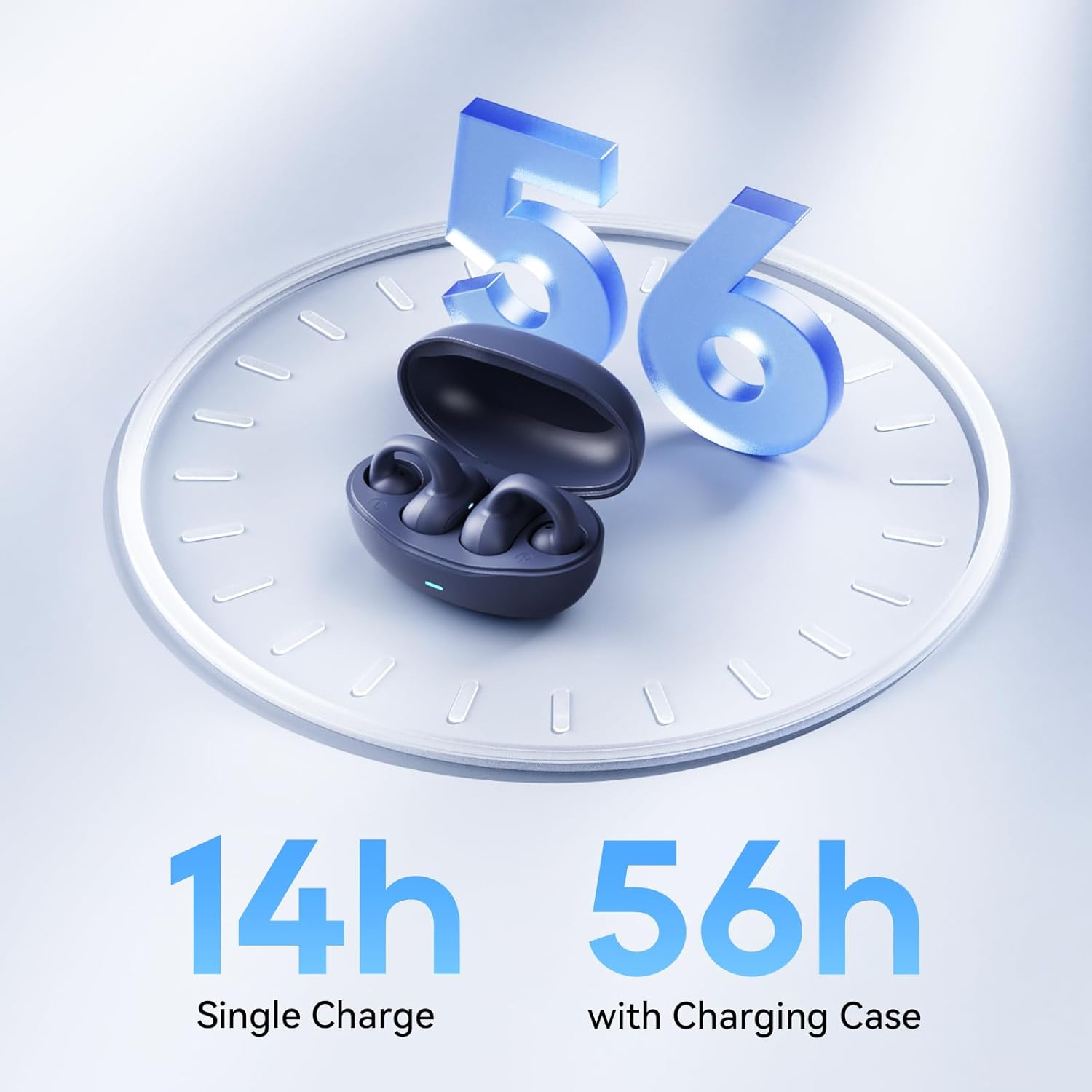 Sanag Open-Ear Earbuds, Ear Clip-On Headphones, Lightweight Comfort, IPX4 Waterproof Wireless Earphones for Running and Workouts, Driving, Sports Ear Buds Built-In Mic, Noise Cancelling, 56H Playtime image number 3