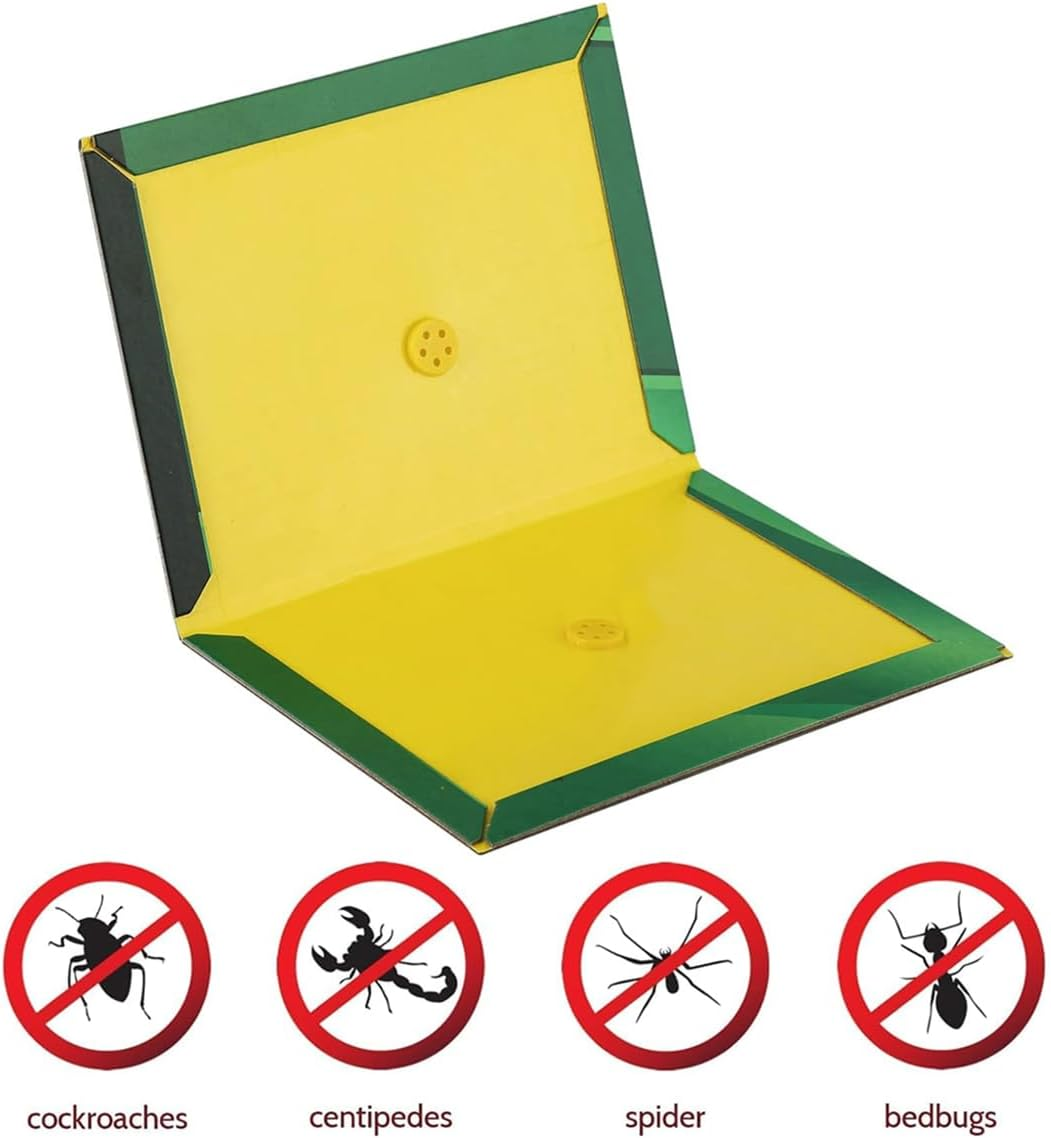 Sticky Traps,Adhesive Board,Suitable for Various Traps,Super Strong Adhesive Pad,Efficient Foldable Adhesive Trap Board,Indoor,Outdoor Garage Kitchen Garden Traps(10Pack) image number 2