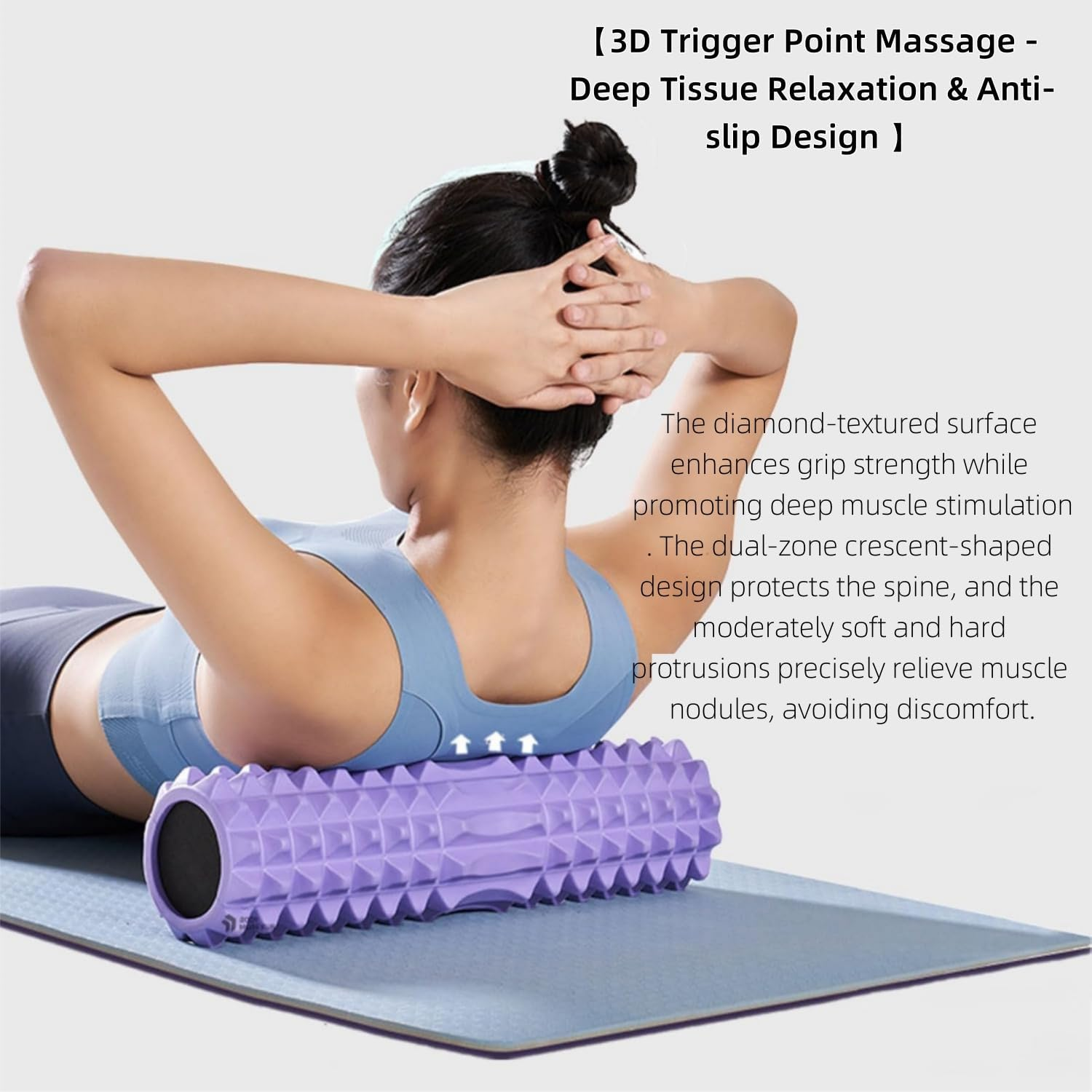 Trigger Point Foam Axis - Deep Muscle Massage Roller, High-Density Fitness Roller, Suitable for Runners/Athletes to Relax Their Legs and Relieve Back Pain. (Black A) image number 5