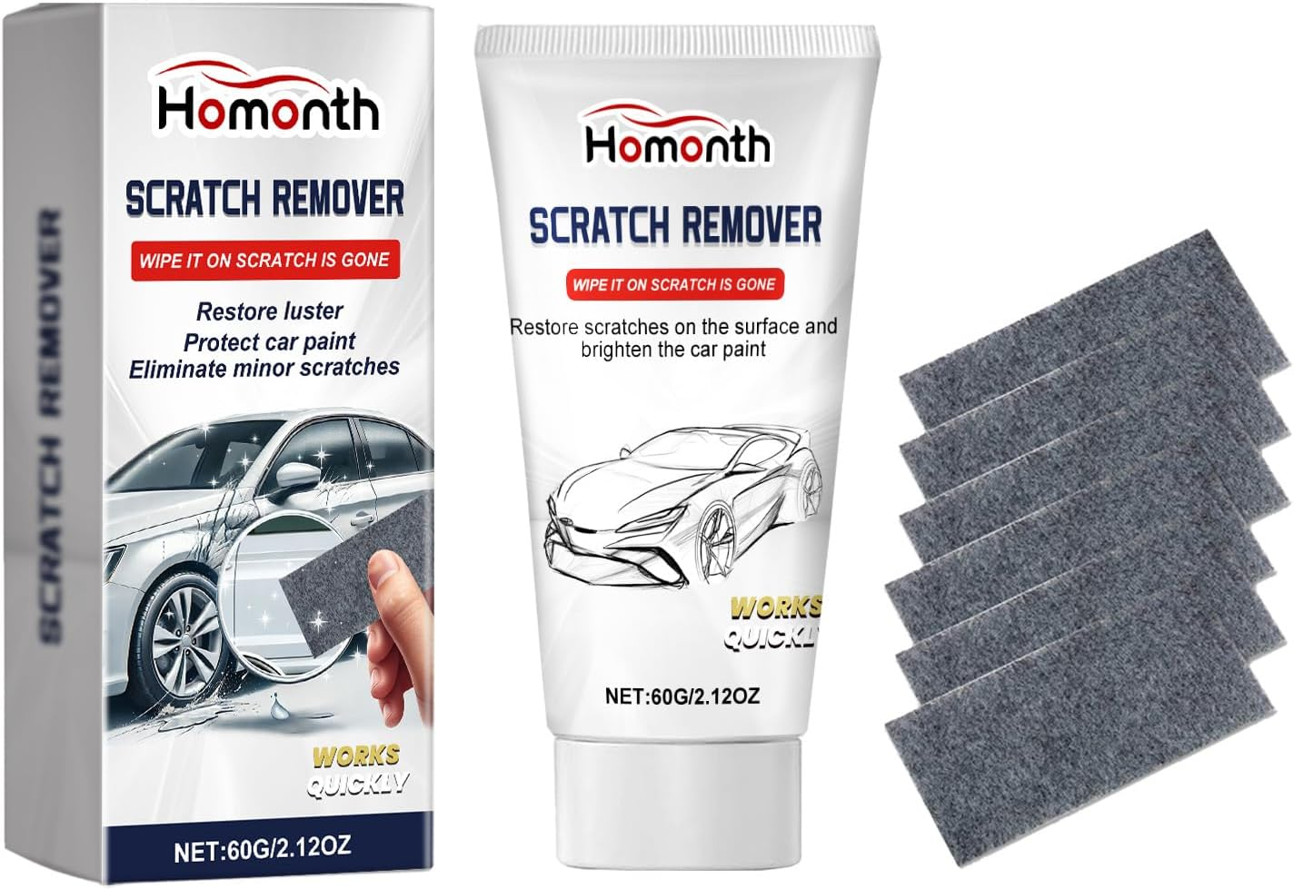 MILIOG 6PCS Nano Sparkle Cloth Car Scratch Remover Kit &ndash; Multi-Purpose Magic Cloth for Light Scratches, Water Spots & Oxidation on All Car Colors | Reusable & Easy-To-Use Auto Scratch Repair (Black) image number 2