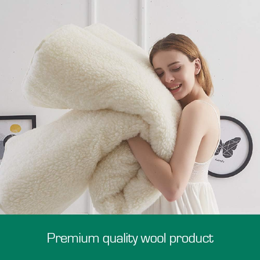 Australian Made Fully Fitted/Straps Reversible Luxury Wool Underlay/Underblanket (Four Corner Straps, 183 X 203Cm (King))