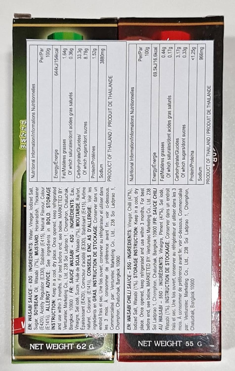 Wasabi-O Combo Set of 2 Wasabi Original Sauce 62G & Wasabi Red Chili Sauce 55G - the Perfect Match, Ideal Not Only for Sushi, Sashimi but for All Seafood, Grilled Meats, and Vegetarian Dishes image number 3
