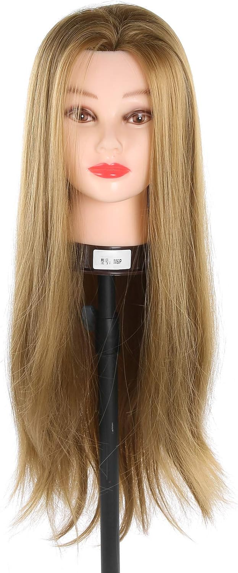 Domary Mannequin Head Practice Manikin Cosmetology Doll Hairstyling Training Head with Hair image number 4
