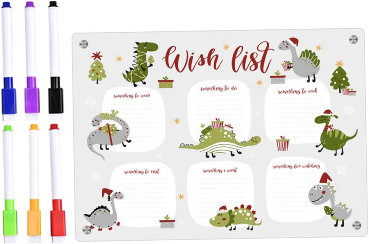 OHPHCALL Magnetic Dry Erase Board Acrylic Fridge Calendar Magnet Strip Easy Clean Whiteboard Eraser image number 2