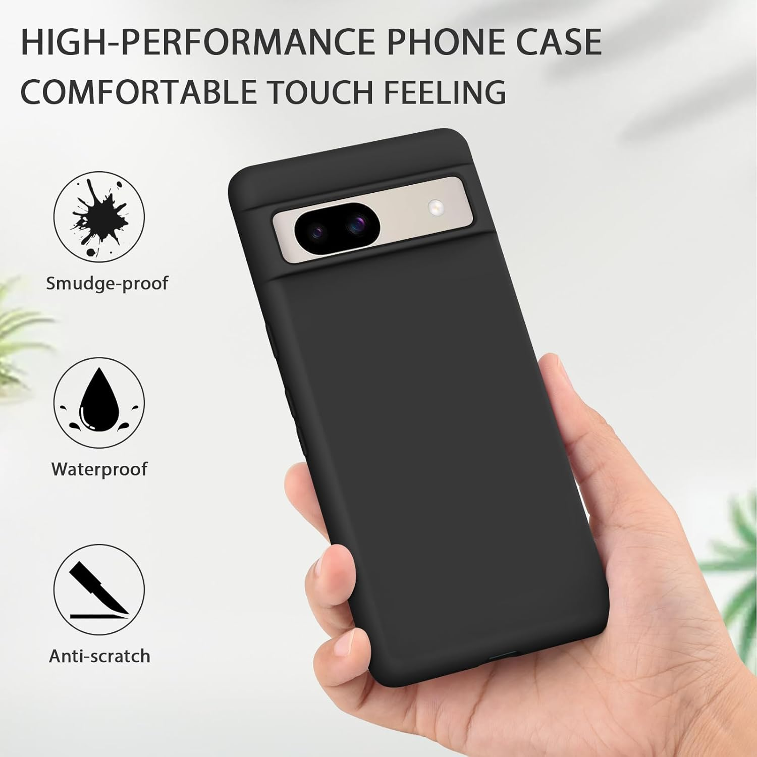 Case for Google Pixel 8A Case 6.1-Inch 2024, Soft Silicone Case Adjustable All-Round Protective Mobile Phone Cover for Goole Pixel 8A Smartphone Women Men (Black) image number 6