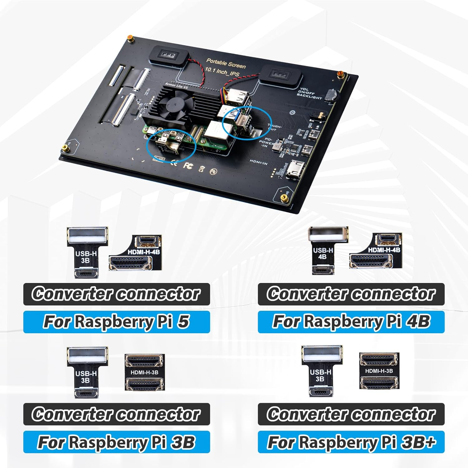 Geeekpi 10.1 Inch Capacitive Touchscreen HDMI Monitor for Raspberry Pi - IPS 1280X800 LCD Display with Dual-Speaker and Mount Hole for Pi 5/4B/3B+/3B/B+ Board image number 5